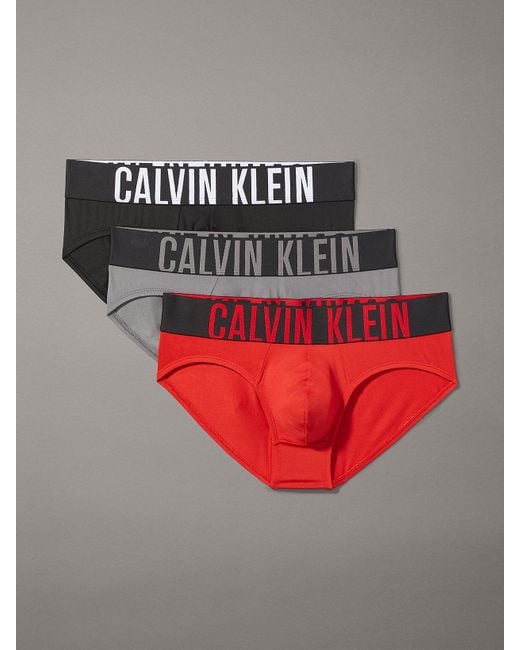 Calvin Klein Gray 3 Pack Briefs - Intense Power for men