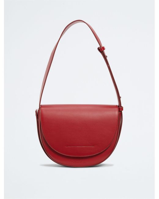 Calvin Klein Red Elemental Saddle Bag