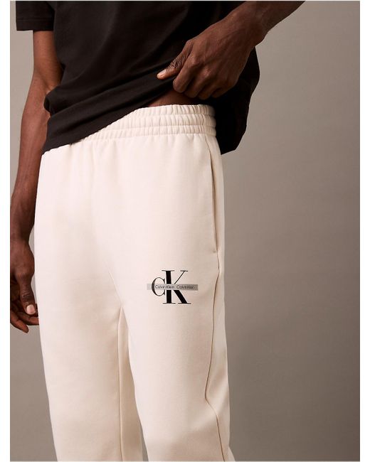 Calvin Klein Brown Archive Logo Fleece Jogger for men