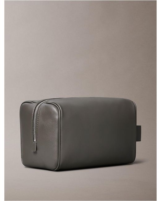 Calvin Klein Gray Monogram Logo Dopp Kit for men