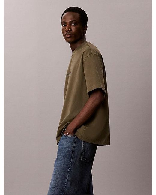 Calvin Klein Multicolor Relaxed Heavy Jersey Logo T-Shirt for men