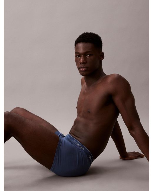 Calvin Klein Blue 3 Pack Relaxed Dart Trunks for men