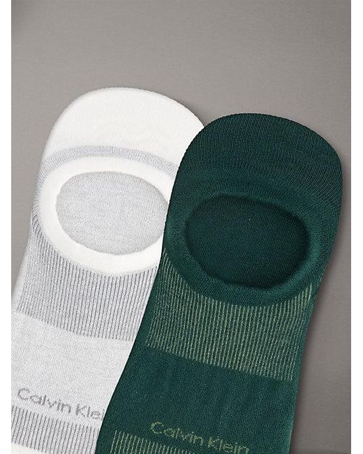 Calvin Klein Green 2 Pack Moisture-Wicking Invisible Socks for men