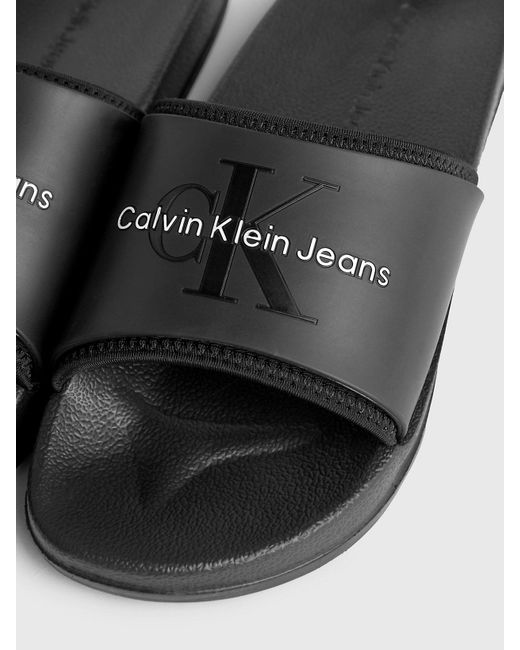 Claquettes avec logo Calvin Klein en coloris White