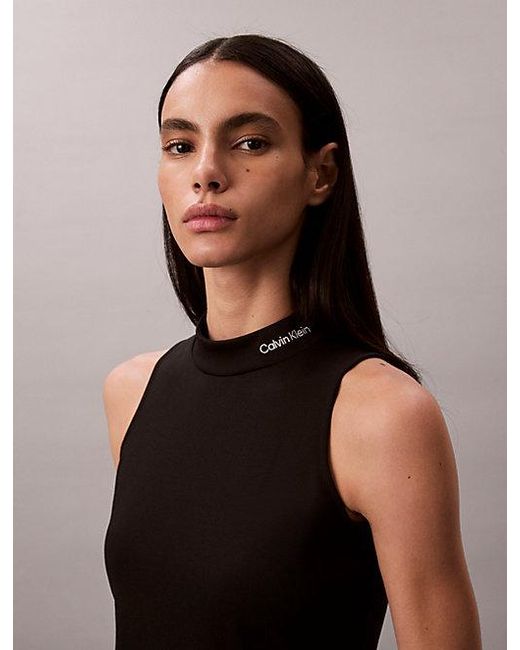 Calvin Klein Brown Dress With Lupe Neck