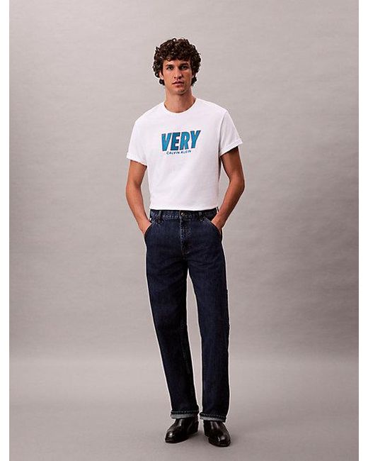 Calvin Klein White Jeans Very Graphic Relaxed T-Shirt for men