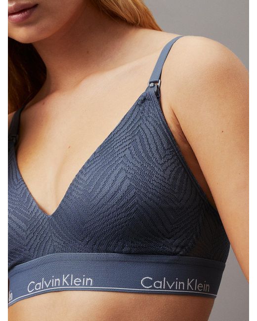 Calvin Klein Blue Lace Maternity Bra