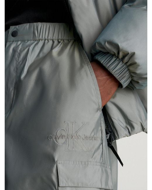 Calvin Klein Black Relaxed Iridescent Cargo Pants for men