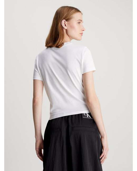 Calvin Klein White Cropped Monogram T-shirt