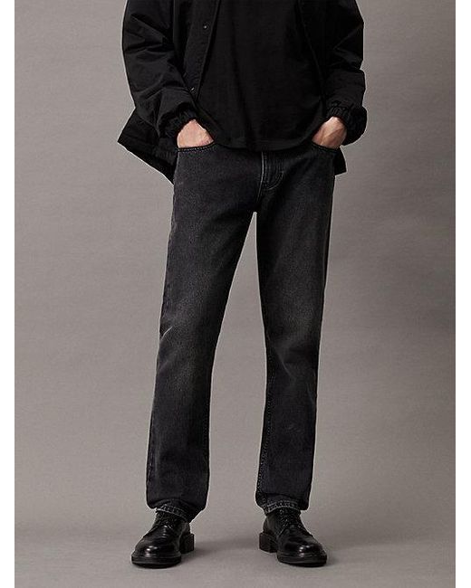 Straight Jeans auténticos Calvin Klein de hombre de color Black