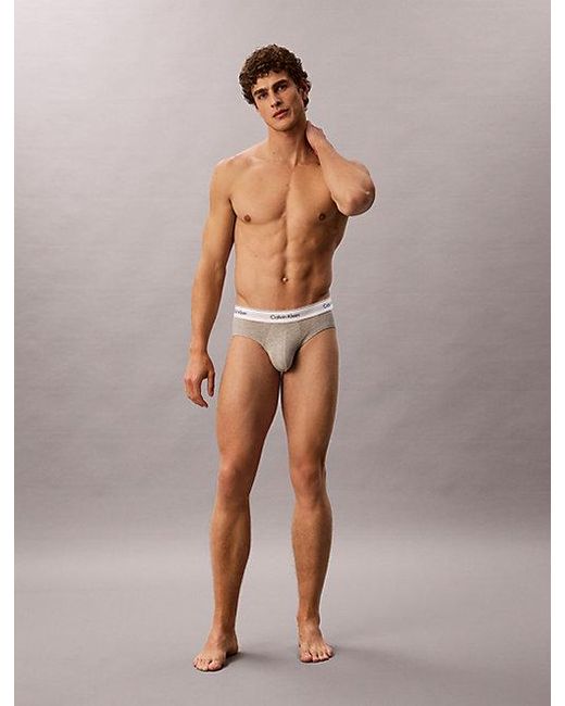 Calvin Klein White 3 Pack Hip Briefs for men