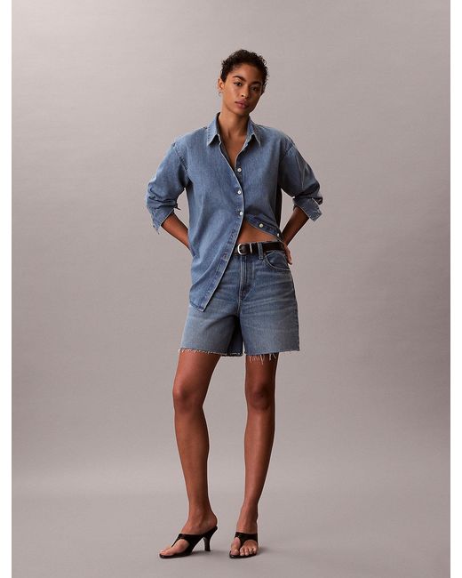 Calvin Klein Blue Oversized Denim Shirt