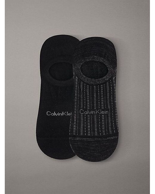 Calvin Klein Black 2 Pack Soft Stripe Invisible Socks for men