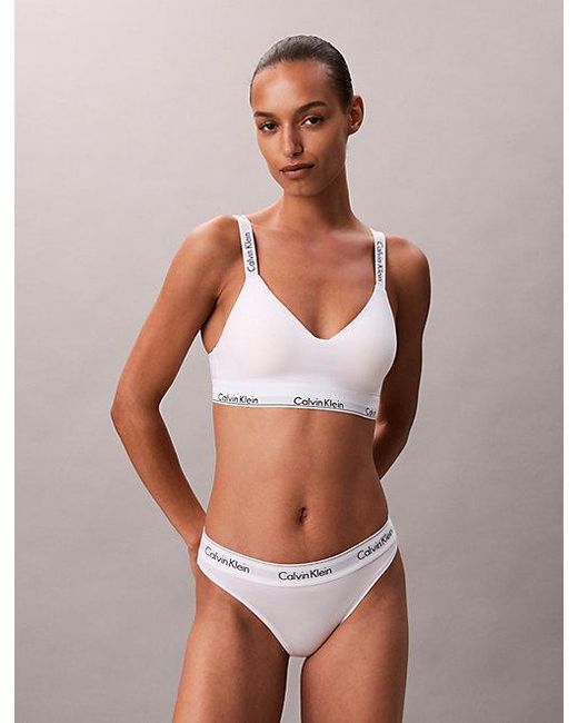 Calvin Klein White Lightly Lined Bralette Icon Cotton Modal