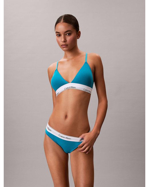 Calvin Klein Blue Lightly Lined Triangle Bralette