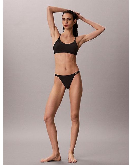 Calvin Klein Brown Bikini Briefs Embossed Emblem
