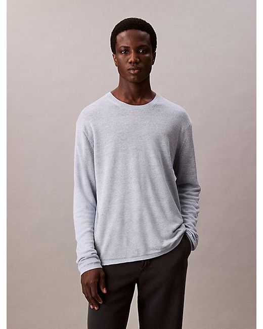 Calvin Klein Zweifarbiger Pullover Aus Leinen-Mix in Multicolor für Herren