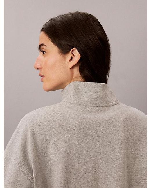 Calvin Klein Gray Logo Cotton Jersey Lounge Sweatshirt