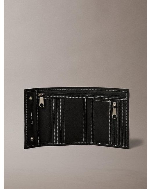 Calvin Klein Black Heritage Crest Trifold Wallet for men