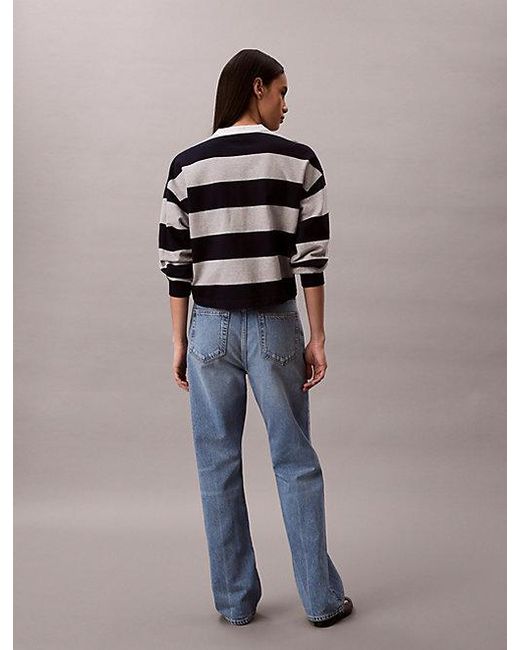 Calvin Klein Multicolor Jeans Varsity Stripe Henley Top