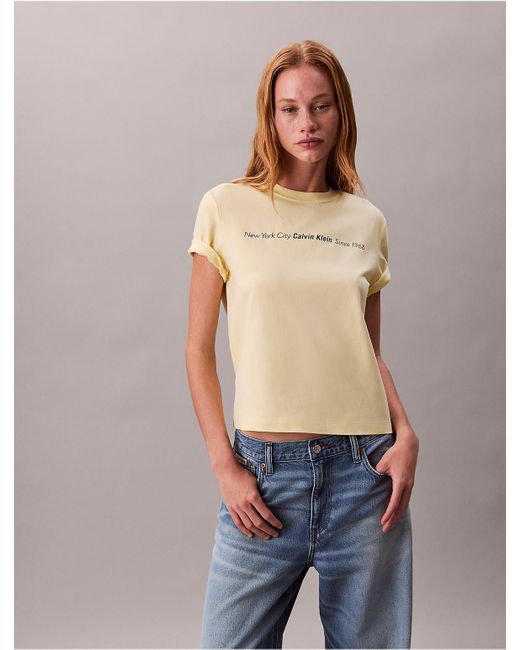 Calvin Klein Brown Calvin Klein New York City Logo Graphic Slim T-Shirt