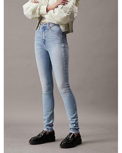 High Rise Skinny Jeans Calvin Klein de color Blue