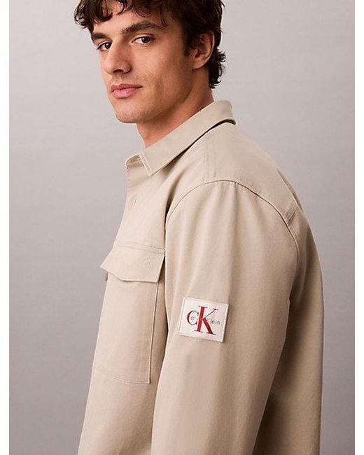 Calvin Klein Natural Jeans Cotton Twill Utility Overshirt for men