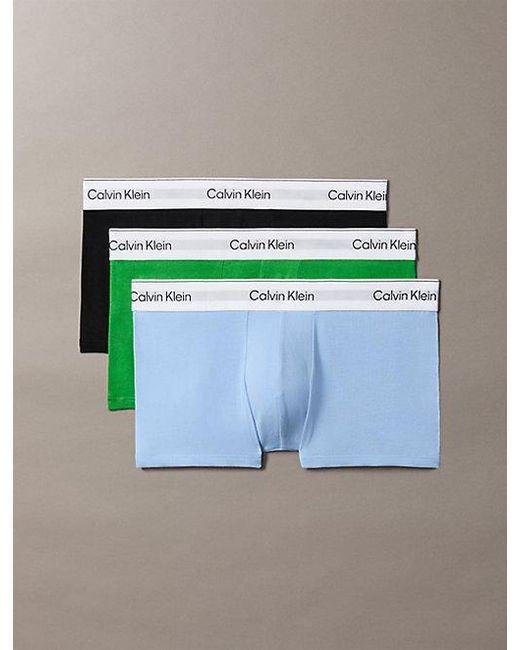 Calvin Klein Blue 3 Pack Low Rise Trunks for men