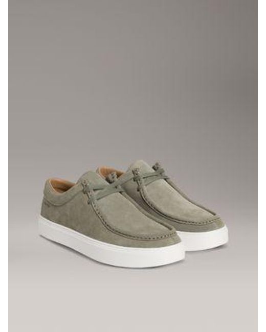 Zapatos híbridos de piel con cordones y puntera de delantal Calvin Klein de hombre de color Gray