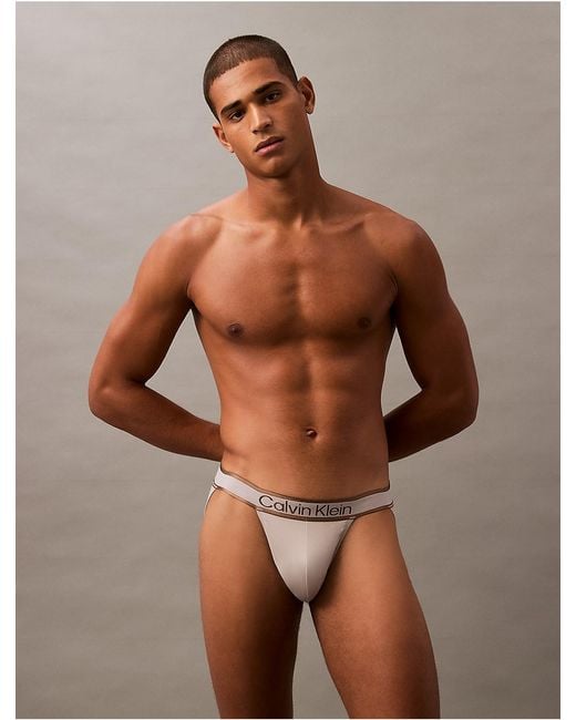 Calvin Klein Brown Tonal Logo Micro Jock Strap for men