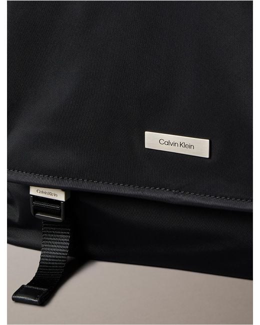 Calvin Klein Gray Matte Nylon Messenger Bag for men