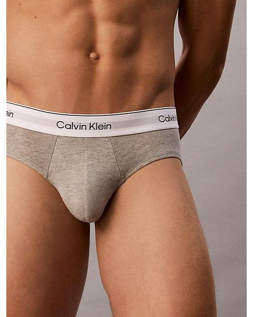 Calvin Klein White 3 Pack Hip Briefs for men