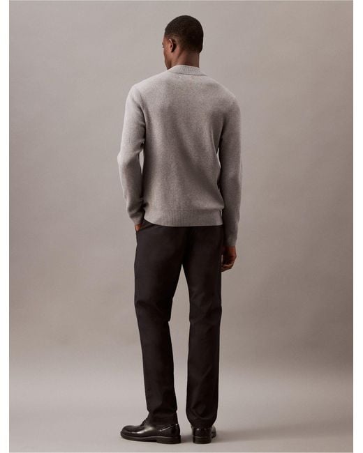 Calvin Klein Gray Smooth Cotton Sweater Bomber Jacket for men