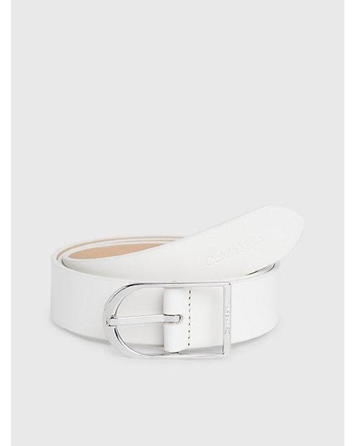 Cinturón de cuero Calvin Klein de color White