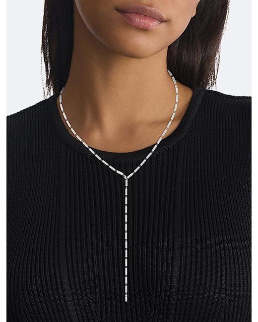 Calvin Klein White Jeans Essential Links Bar Chain Necklace for men