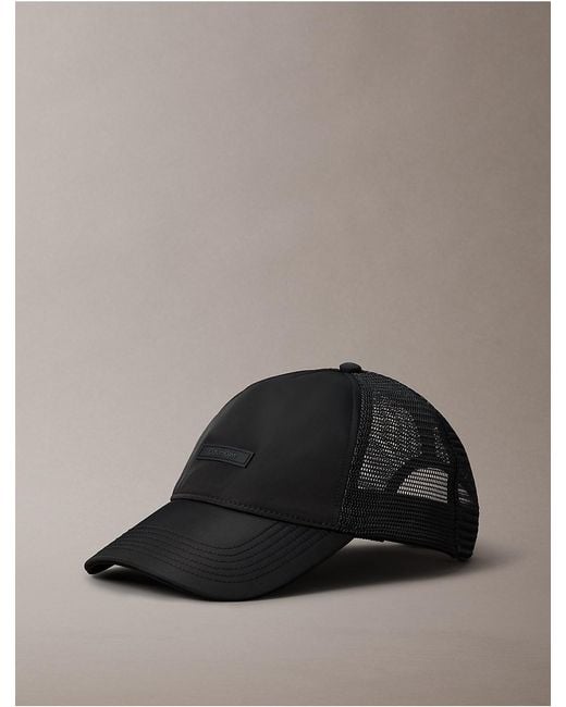 Calvin Klein Black Standard Logo Trucker Baseball Cap for men