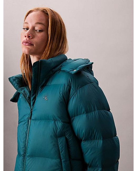 Calvin Klein Blue Kurze Daunen-Steppjacke