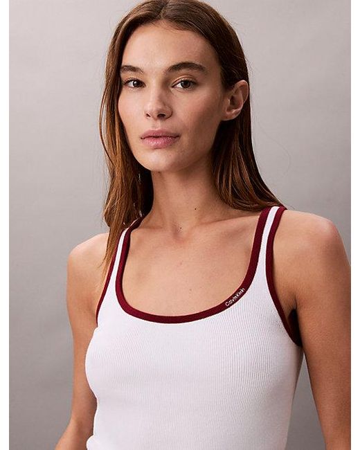 Calvin Klein Multicolor Jeans Contrast Trim Ribbed Tank Top
