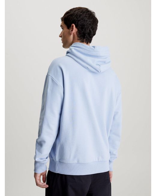 Sweat-shirt à capuche en tissu éponge de coton Calvin Klein pour homme en coloris Blue