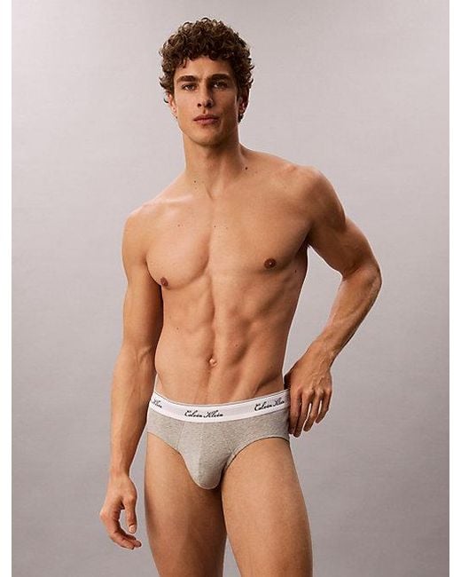 Calvin Klein Multicolor 3 Pack Hip Briefs Icon Cotton Stretch for men