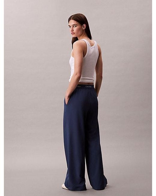 Calvin Klein Blue Sport Performance Wide Leg Tracksuit Bottoms