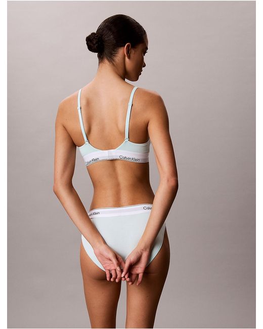 Calvin Klein White Lightly Lined Triangle Bralette Icon Cotton Modal