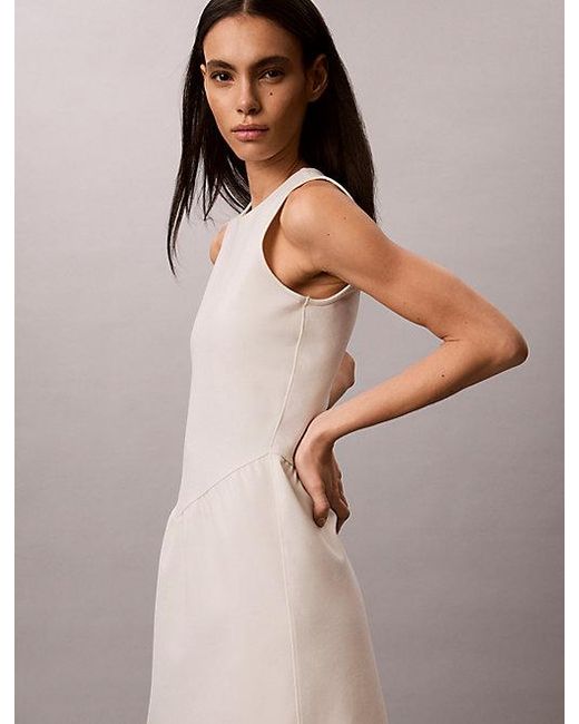 Calvin Klein Natural Fit And Flare Sleeveless Midi Dress