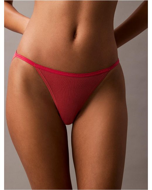 Calvin Klein Brown Ideal Cotton String Bikini