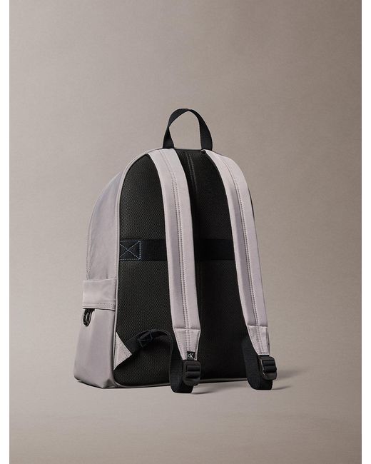Calvin Klein Gray Nylon Monologo Round Backpack for men