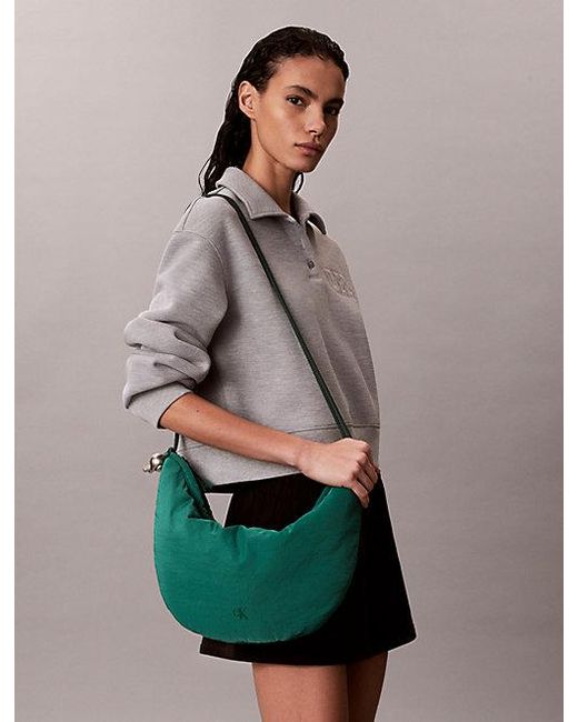 Calvin Klein Green Nylon Small Crescent Bag