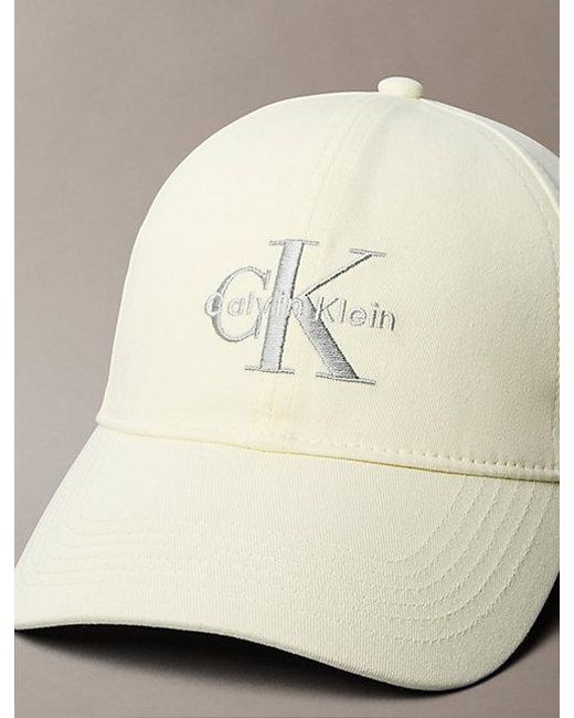 Calvin Klein Natural Embroidered Monogram Logo Twill Cap for men