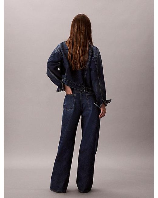 Calvin Klein Ultra Wide Leg Jeans in het Blue