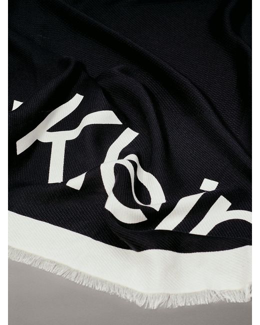 Écharpe en jacquard avec logo Calvin Klein en coloris Black