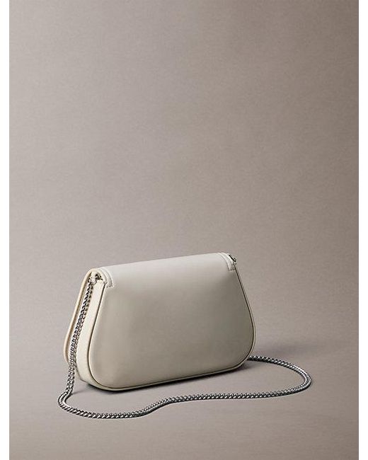 Calvin Klein Natural Monogram Hardware Chain Shoulder Bag